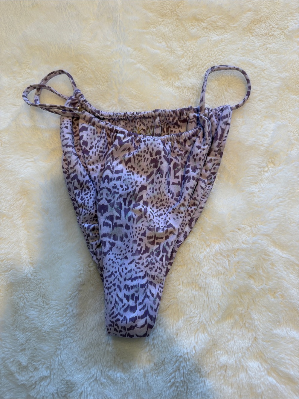 Skatie Lavender and Brown Animal Print Bikini Bottom